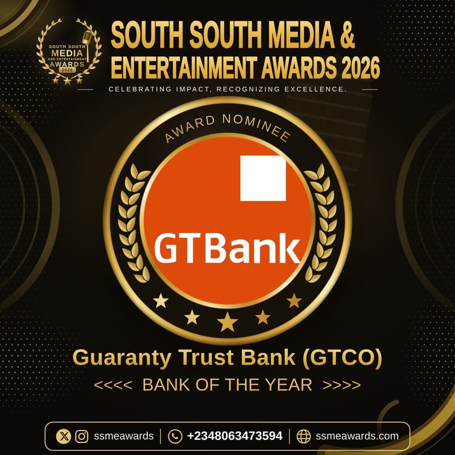 Official SSMEA 2026 nominee flier for Guaranty Trust Bank (GTCO)