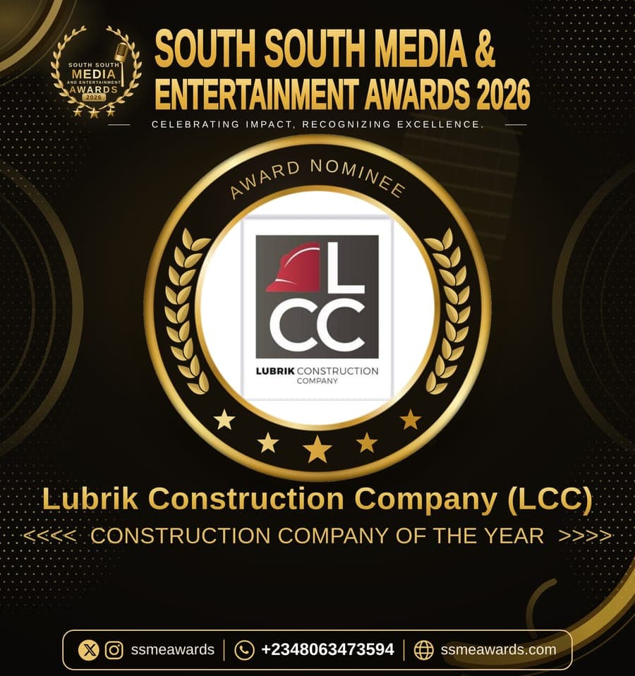 Official SSMEA 2026 nominee flier for Lubrik Construction Company (LCC)