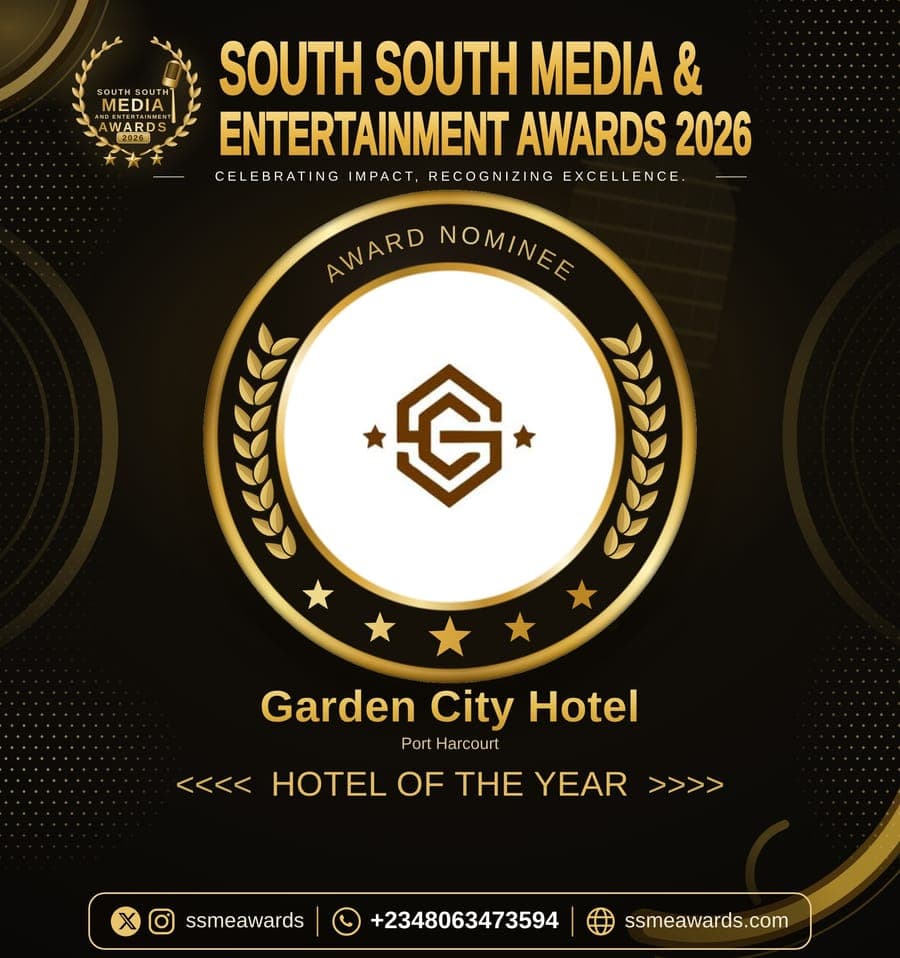 Official SSMEA 2026 nominee flier for Garden City Hotel, Port Harcourt