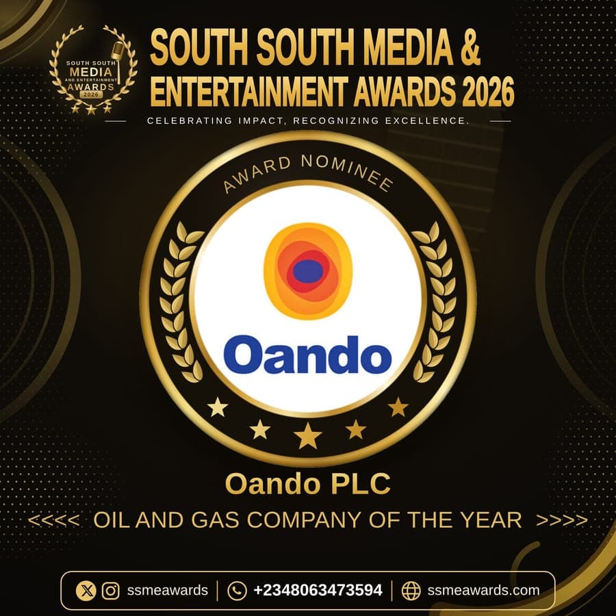 Official SSMEA 2026 nominee flier for Oando PLC