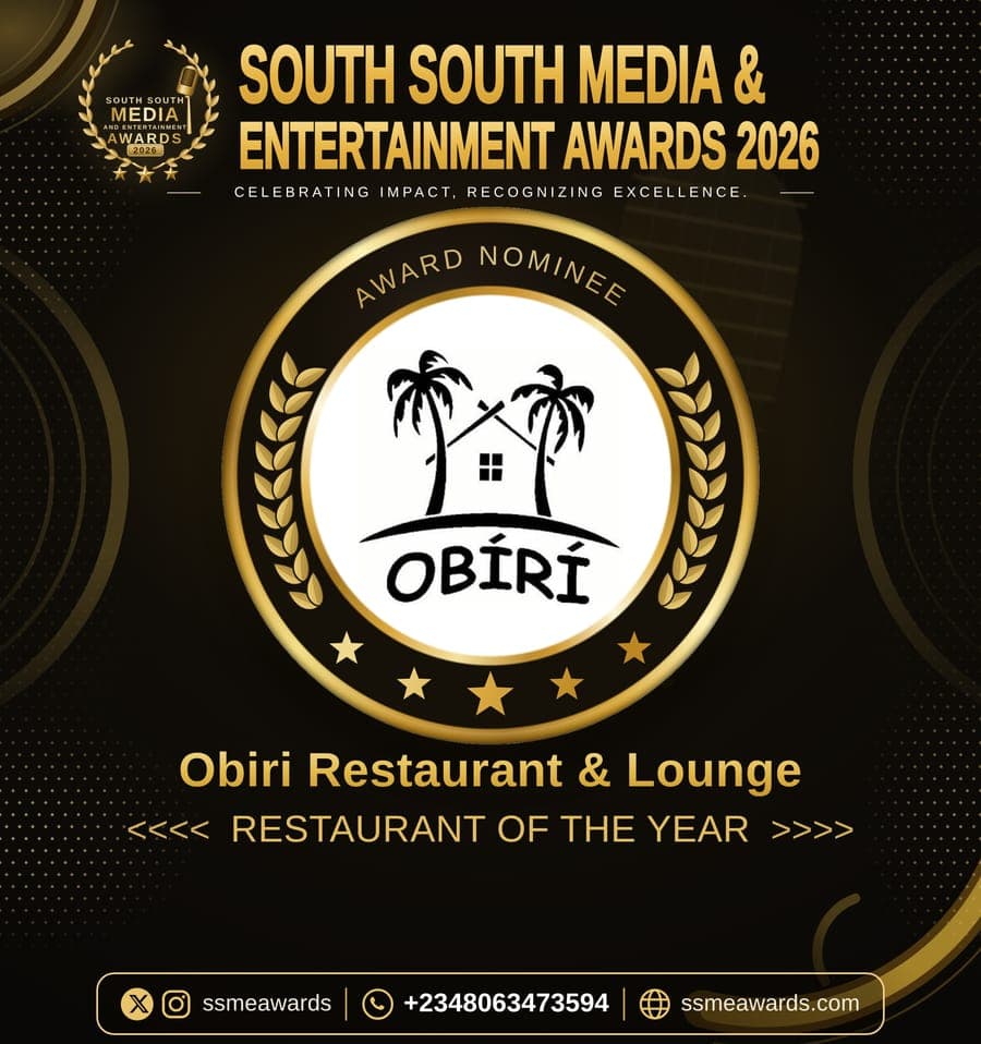 Official SSMEA 2026 nominee flier for Obiri Restaurant & Lounge