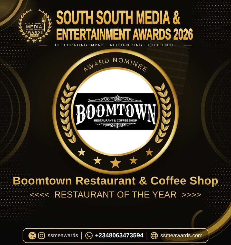 Official SSMEA 2026 nominee flier for Boomtown Restaurant & Coffee Shop