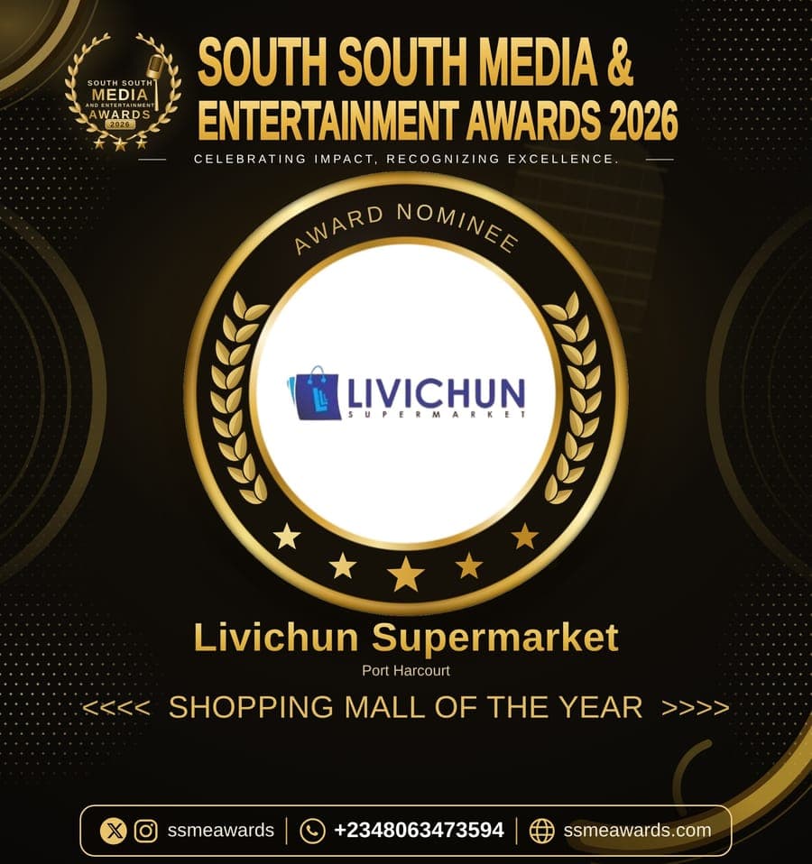 Official SSMEA 2026 nominee flier for Livichun Supermarket, Port Harcourt