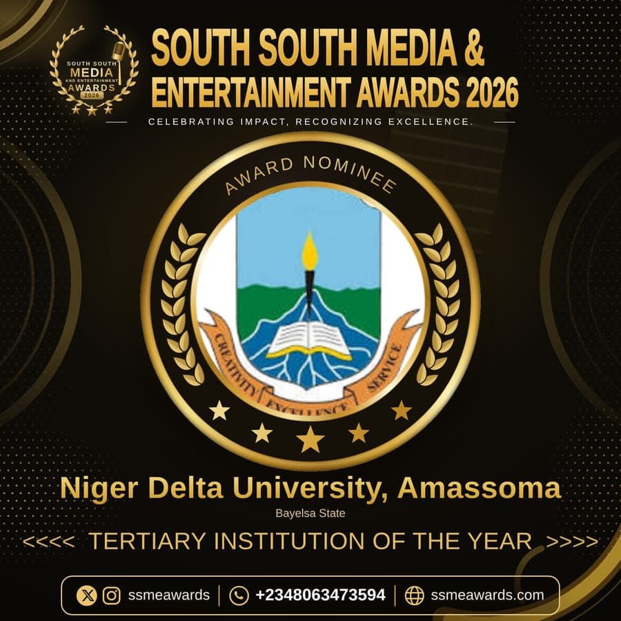 Official SSMEA 2026 nominee flier for Niger Delta University, Amassoma, Bayelsa State