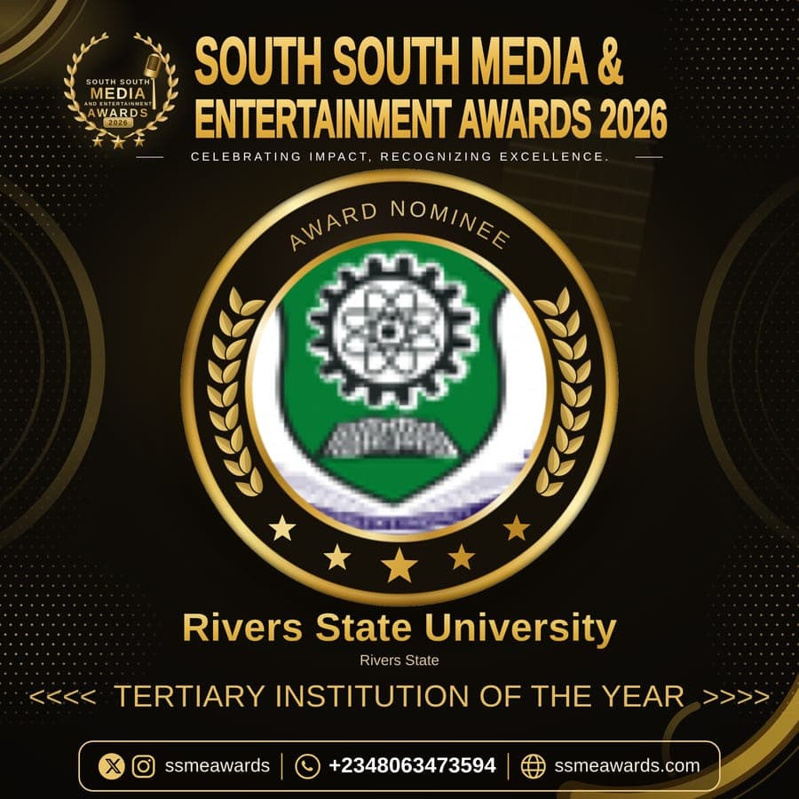 Official SSMEA 2026 nominee flier for Rivers State University, Rivers State