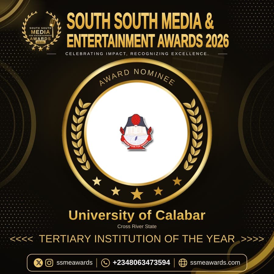 Official SSMEA 2026 nominee flier for University of Calabar, Cross River State