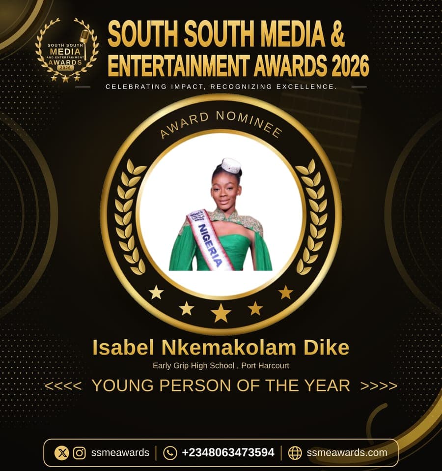 Official SSMEA 2026 nominee flier for Isabel Nkemakolam Dike, Early Grip High School , Port Harcourt