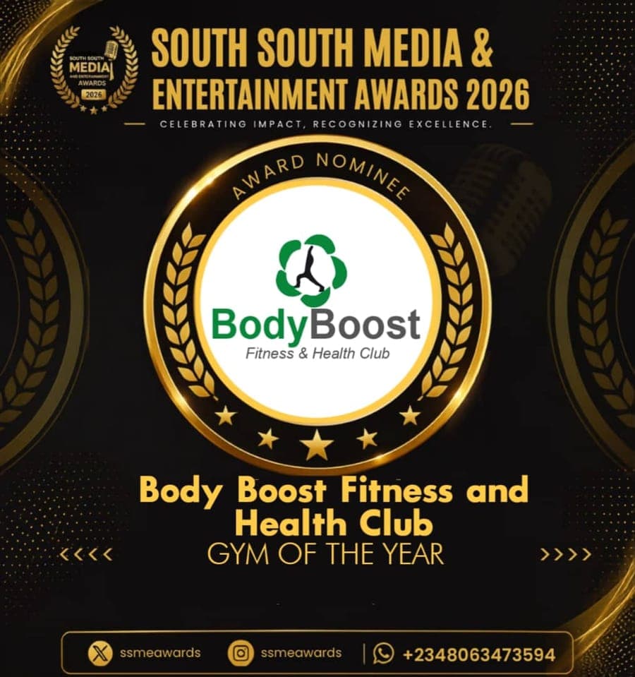Official SSMEA 2026 nominee flier for Body Boost Fitness and Health Club