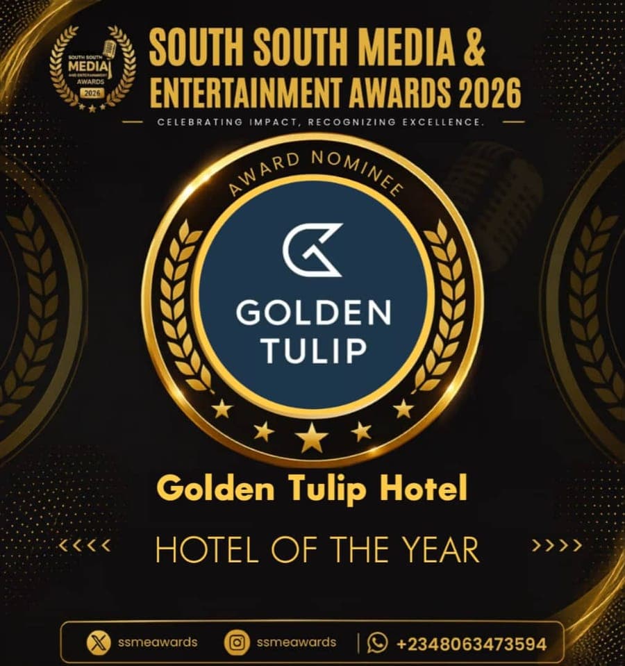 Official SSMEA 2026 nominee flier for Golden Tulip Hotel