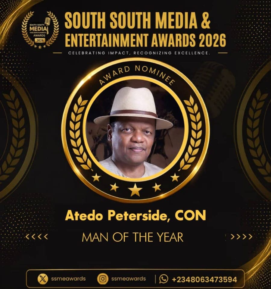 Official SSMEA 2026 nominee flier for Atedo Peterside, CON