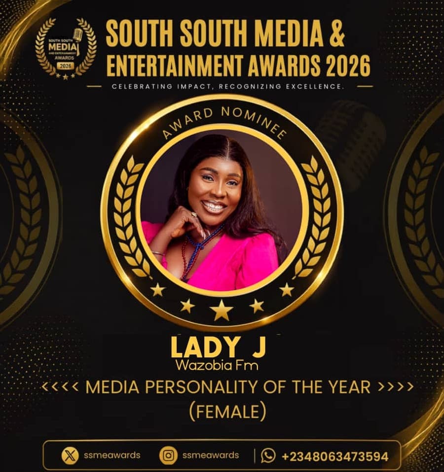 Official SSMEA 2026 nominee flier for Lady J, Wazobia FM