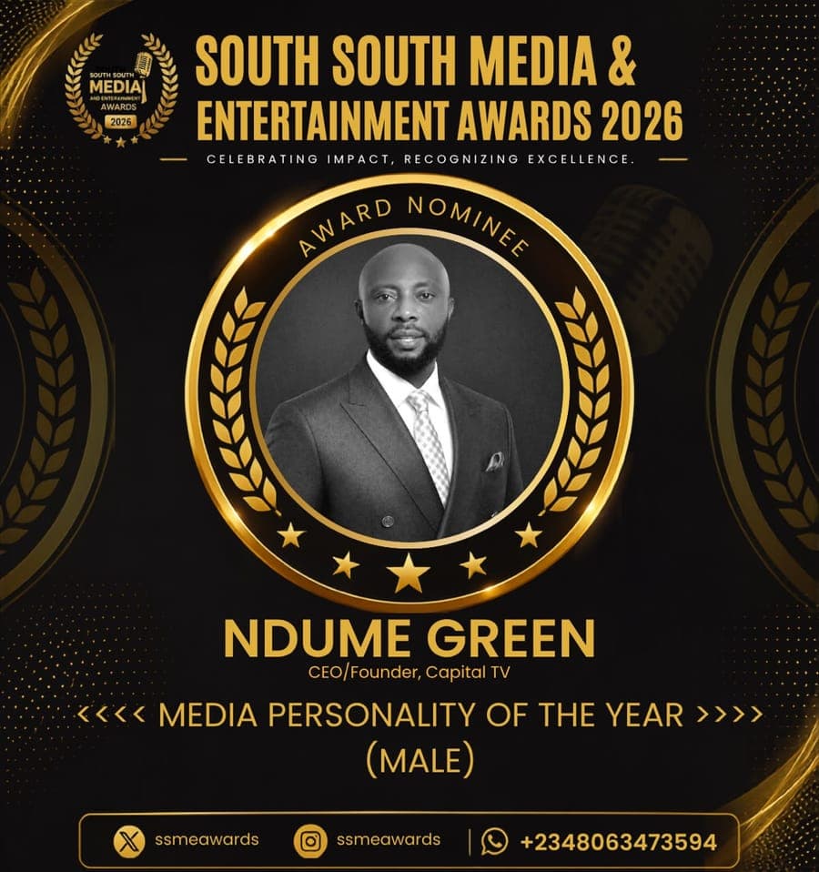 Official SSMEA 2026 nominee flier for Ndume Green, CEO/Founder, Capital TV