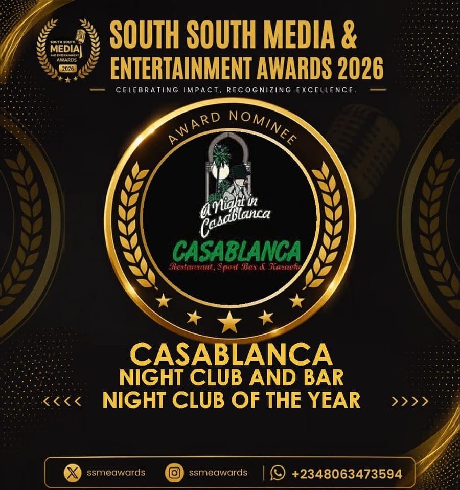 Official SSMEA 2026 nominee flier for Casablanca Night Club and Bar