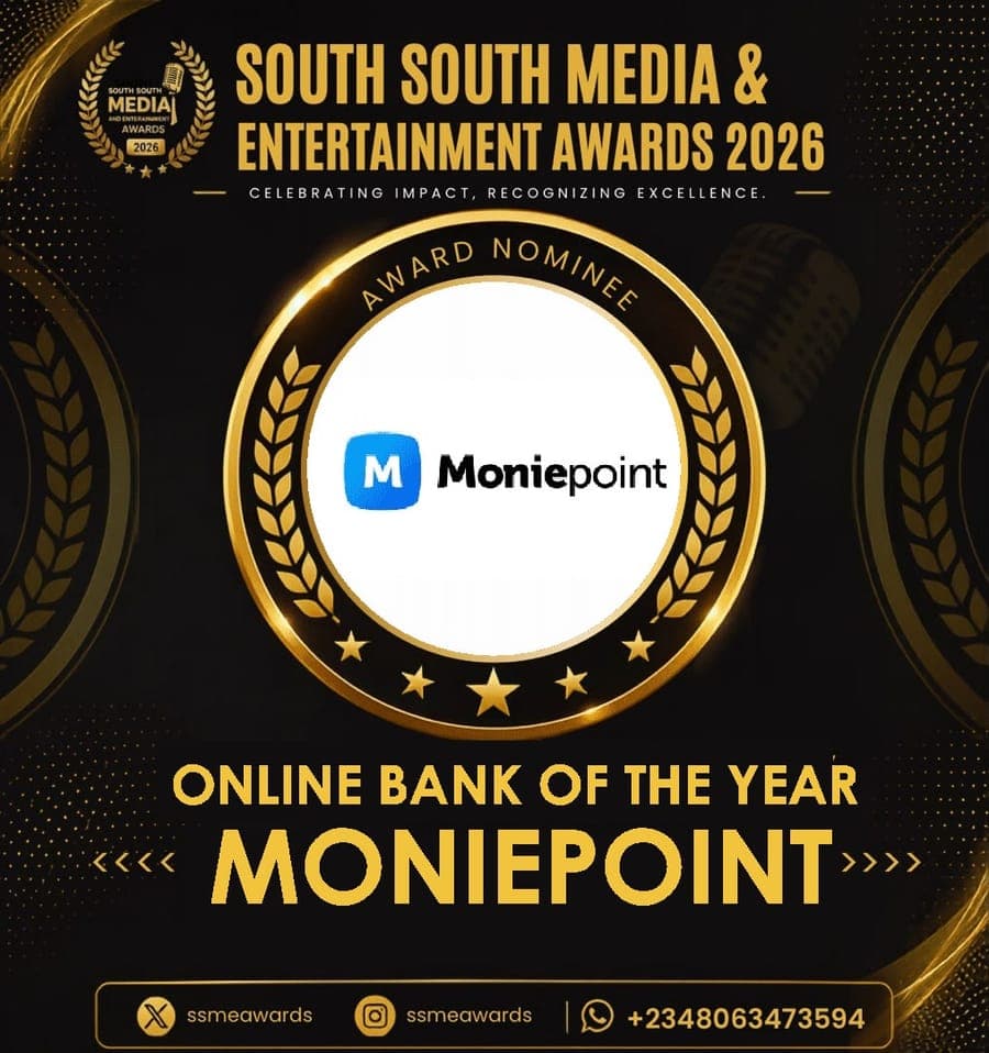 Official SSMEA 2026 nominee flier for Moniepoint