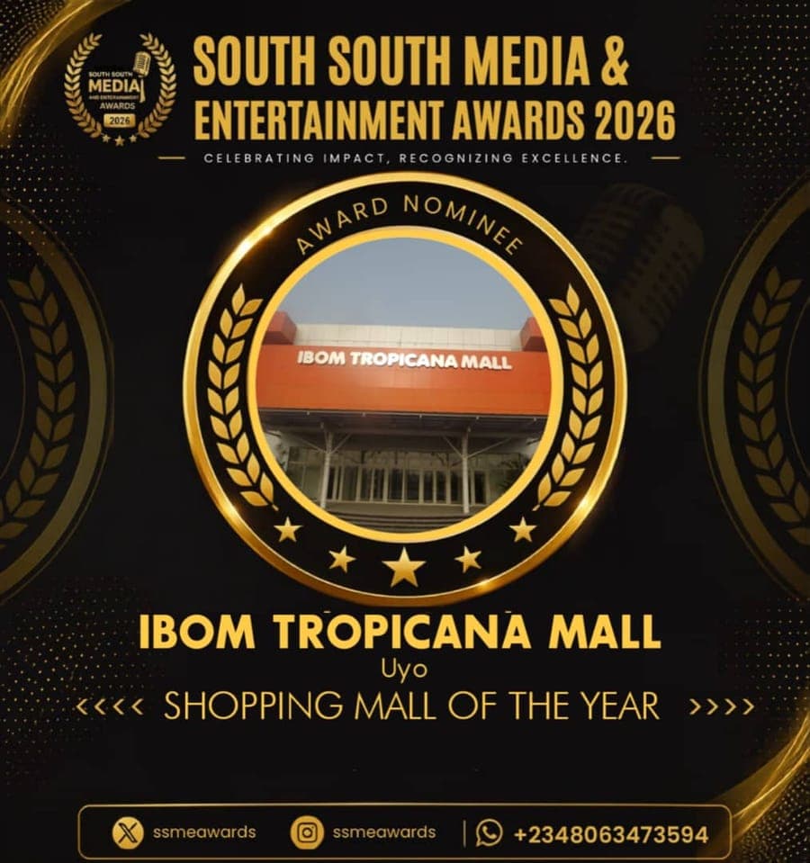 Official SSMEA 2026 nominee flier for Ibom Tropicana Mall, Uyo