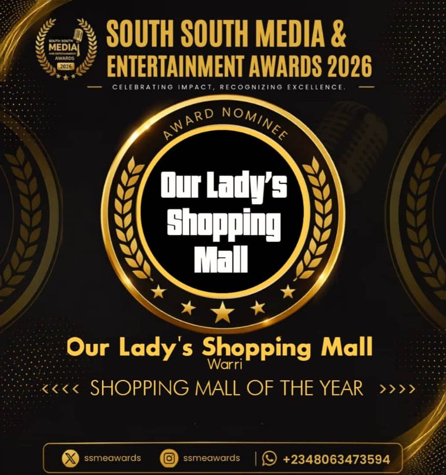Official SSMEA 2026 nominee flier for Our Lady's Shopping Mall, Warri